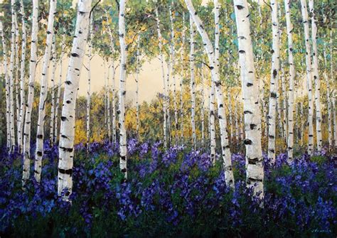 Spring Romance, Aspen Paintings Birch Trees Art by Jennifer Vranes ...