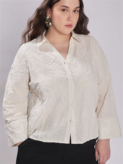 Off-White Cording Detail Cotton Shirt