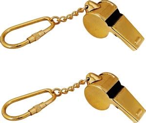 Shoptreed Antique Security Guard Whistle Brass-Gold Finish (Set of 2 ...