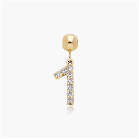 Number 1 Lab-Grown Diamond Charm In 14K Yellow Gold-42001n101y14l