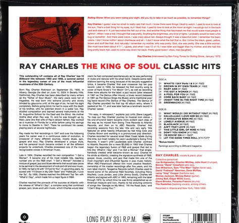 RAY CHARLES (レイ・チャールズ) - The King Of Soul Classic Hits (EU Limited 180
