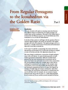 From regular pentagons to the icosahedron via the golden ratio - part I ...