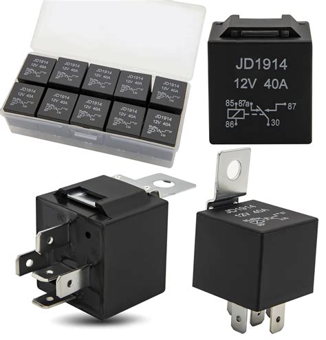 10 Pack 30/40 AMP Waterproof 5-Pin 12V Relay Switch （SPDT） for 12 Volt ...