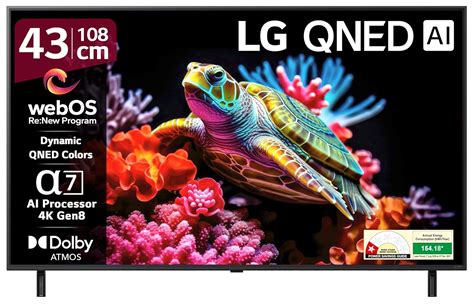 LG 108 cm (43 Inches) QNED 8A AI Series 4K Ultra HD (3840 x 2160) Smart ...