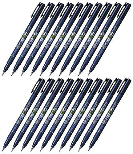 Tombow Fudenosuke Brush Pen (GCD-111), Hard Tip, Blue Body, Value Set ...