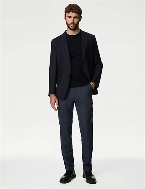 Buy Tailored Fit Half-Elasticated Waist Trousers at Marks & Spencer