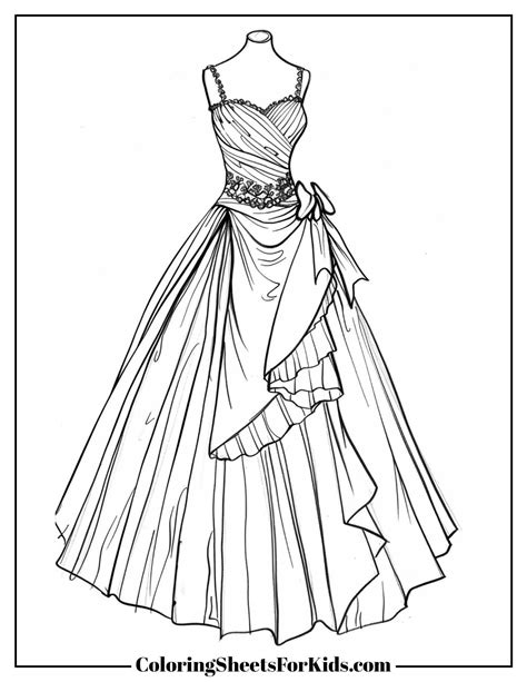 Dress Coloring Pages (Free PDF) - Coloring Sheets For Kids