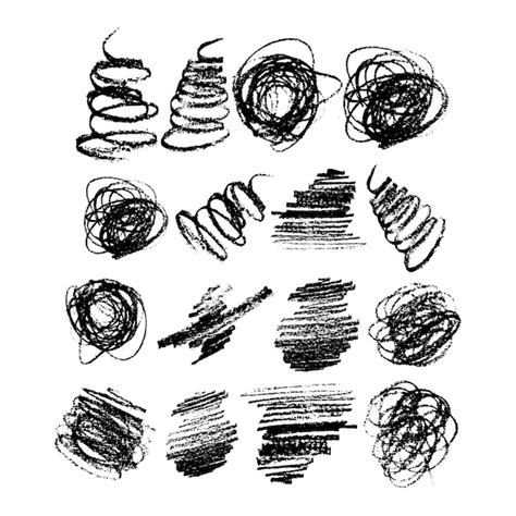 Chalk texture set of pencil hatching | Premium Vector