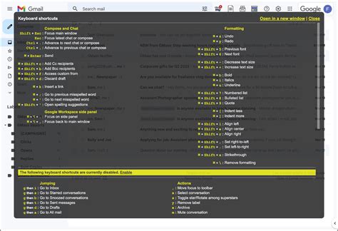Gmail Email Shortcuts