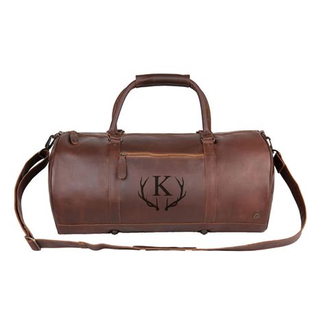 Personalized Leather Duffle Bag With Custom Laser Monogram ...