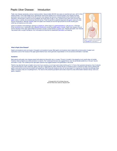 Peptic ulcer disease. Gastro intestinal disease - Figure 1. Location of ...