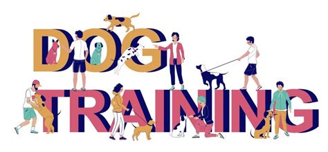 Dog training typography banner template vector flat illustration ...