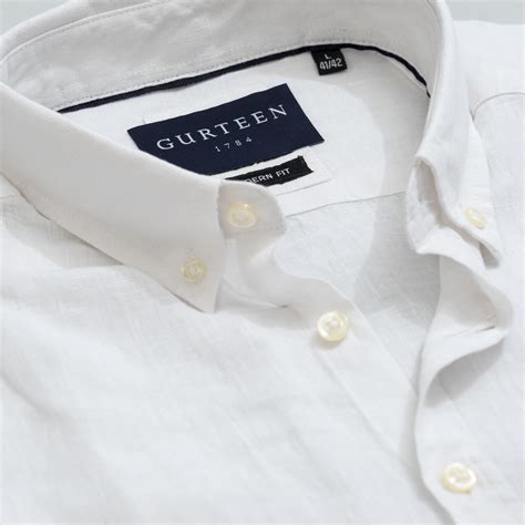 Men's Shirts | White Linen Men's Shirt | Gurteen Menswear