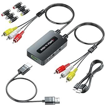 Dual RCA to HDMI Converter Support 4 : 3/16 : 9 Aspect Ratio Switch, 2 ...