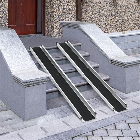 TaiH Leo 6FT Telescoping Wheelchair Ramp, 72" L x 7.4" W Threshold Ramp ...