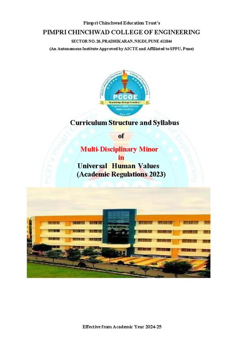 Syllabus for Minor in Universal Human Values (MDM) - Academic Year 2023 ...