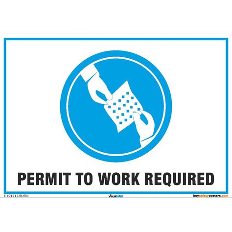buysafetyposters.com -Permit To Work Required Signs in English ...