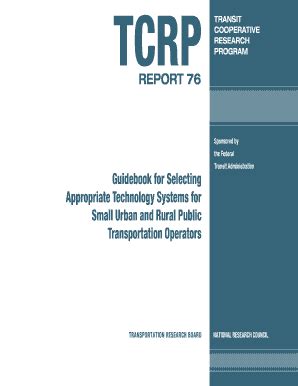 Fillable Online onlinepubs trb TCRP Report 76 - Transportation Research ...