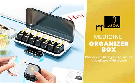POPCUBE Premium Medicine Organizer Box 2 times a day with Detachable ...