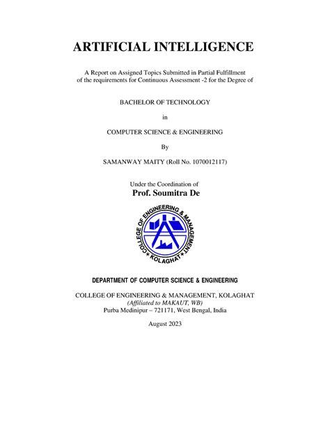10700121117 AI - djheudhie - ARTIFICIAL INTELLIGENCE A Report on ...