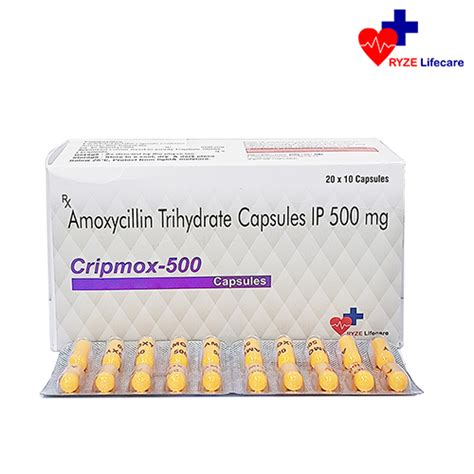 Cripmox 500 Tablets - Amoxycillin, Trihydrate capsules IP 500 mg - Ryze ...