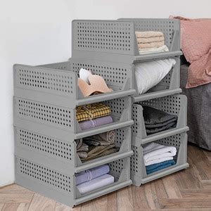 Inditradition Foldable Stackable Plastic , Wardrobe Organizer Basket ...