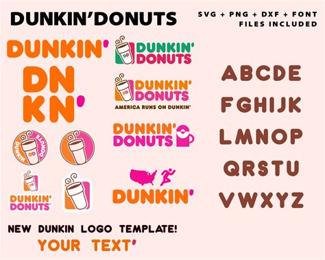 Dunkin' Donuts Logo Svg Png Dxf Font Included Cricut - Etsy Hong Kong