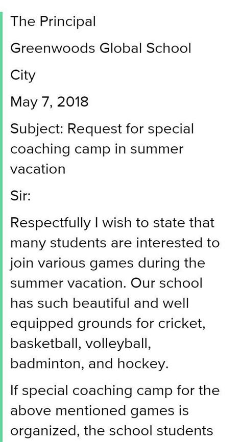 Write a letter to principal requesting him to organise classes of ...