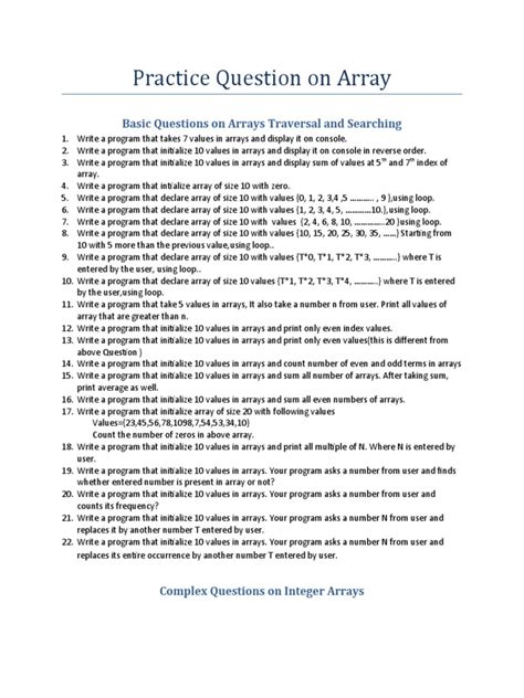 Image result for Array Questions