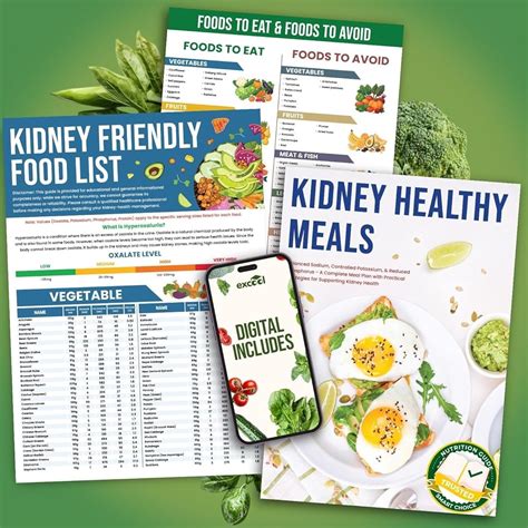 Excool Club Kidney Friendly Food List Chart Low Oxalate Low ...