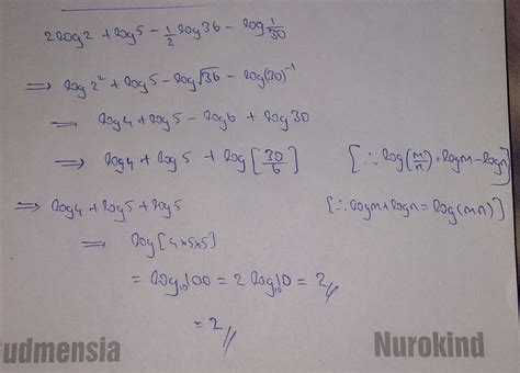 2log2+log5-1/2log36-log 1/30 evaluate - Brainly.in