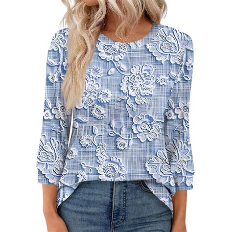 Elbow Length Tee Shirts for Women - Walmart.com