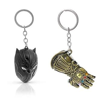 Gold Craft Thanos Key Chain & Black Panther Keychain : Amazon.in: Fashion