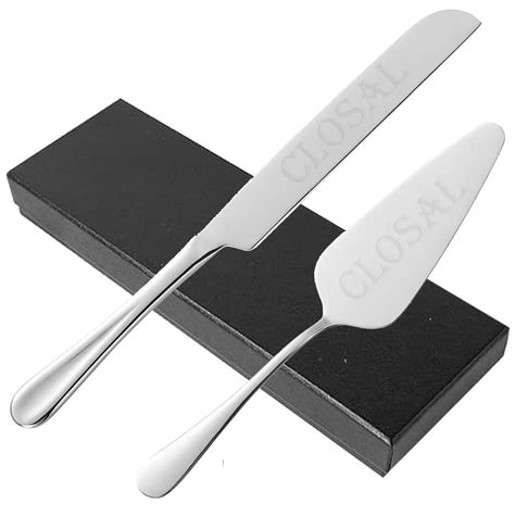 Buy CLOSAL® Stainless Steel Cake Knife and Server Set Perfect for ...
