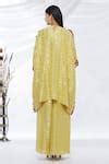 Buy Yellow Banarasi Georgette Embroidery And Woven Thread & Kaftan ...
