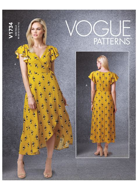 Vogue Patterns 1734 Misses' Wrap Dresses with Ties, Sleeve and Length ...