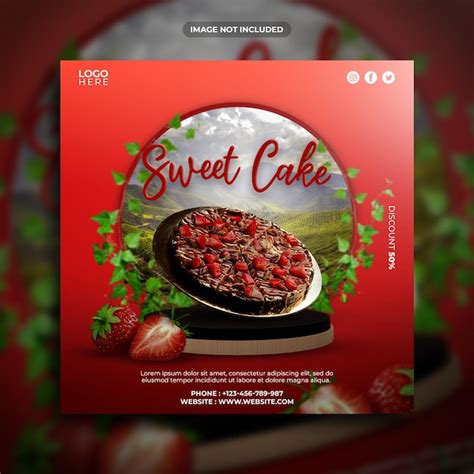 Sweet cake promotion instagram post or square web banner social media ...