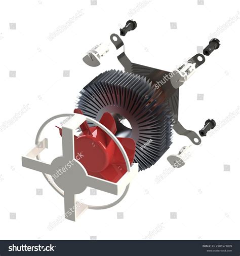 3D Exploded View of Computer CPU 的图像结果