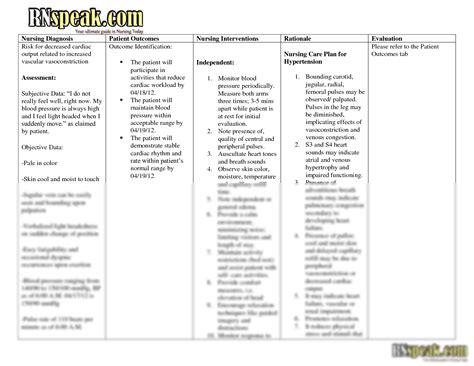 SOLUTION: 279884796 hypertension nursing care plan - Studypool