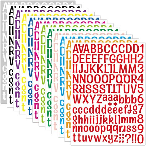 24 Sheets 3000 Pieces 12 Colors Self Adhesive Vinyl Letter | Desertcart ...