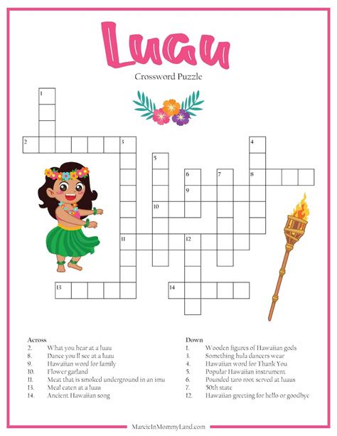 Hawaii Crossword Printables for Kids - Etsy