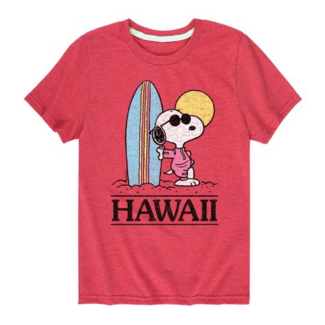 Peanuts - Snoopy In Hawaii - Toddler And Youth Short Sleeve Graphic T ...