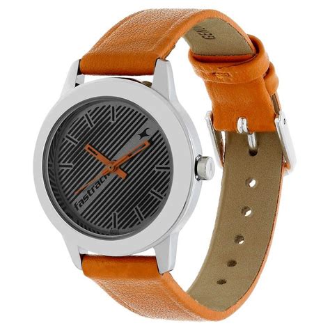 Fundamentals Grey Dial Orange Leather Strap