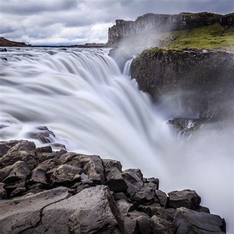 Download wallpaper 1280x1280 waterfall, cliff, mountains, nature ipad ...