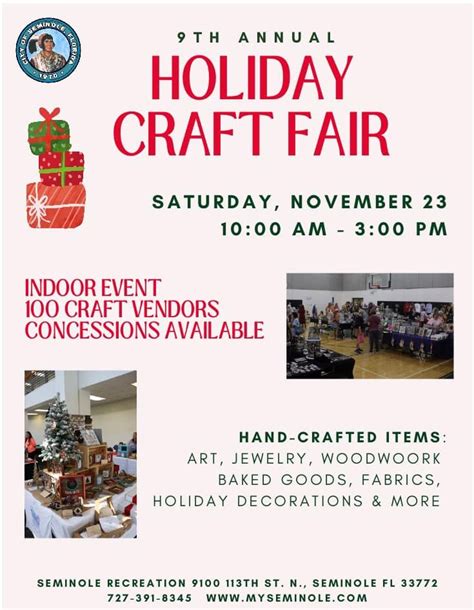 Holiday Craft Fair at Seminole Rec Center , 9100 113th Street, Seminole ...