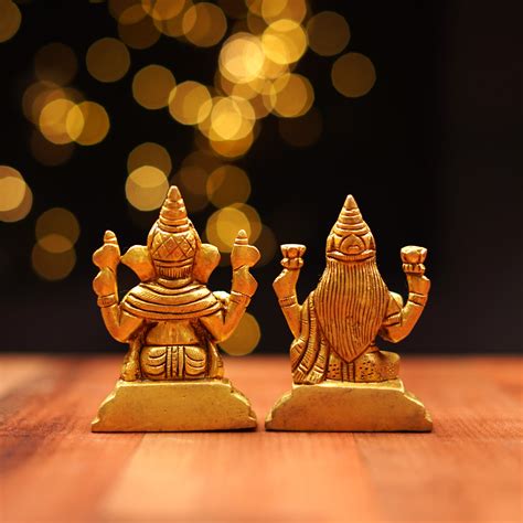 Brass Lakshmi Ganesh Idol Set 3 Inch – ServDharm