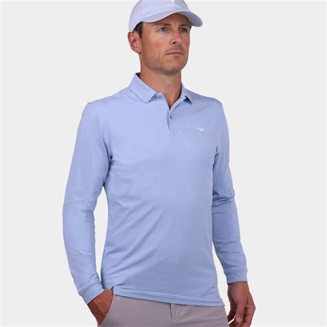 Shop the Long Sleeve Golf Polo Shirt in Blue | Avalon Golf Co