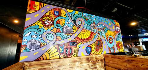 Revel Sports Tavern KC College Map Mural — Doodle Dood LLC