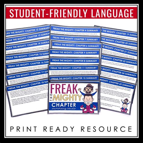 Freak the Mighty Chapter Summaries - Plot Summary Cards Rodman Philbri ...