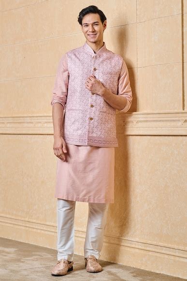 Buy Pink and Maroon Printed Bundi for Men from Tasva 1076986